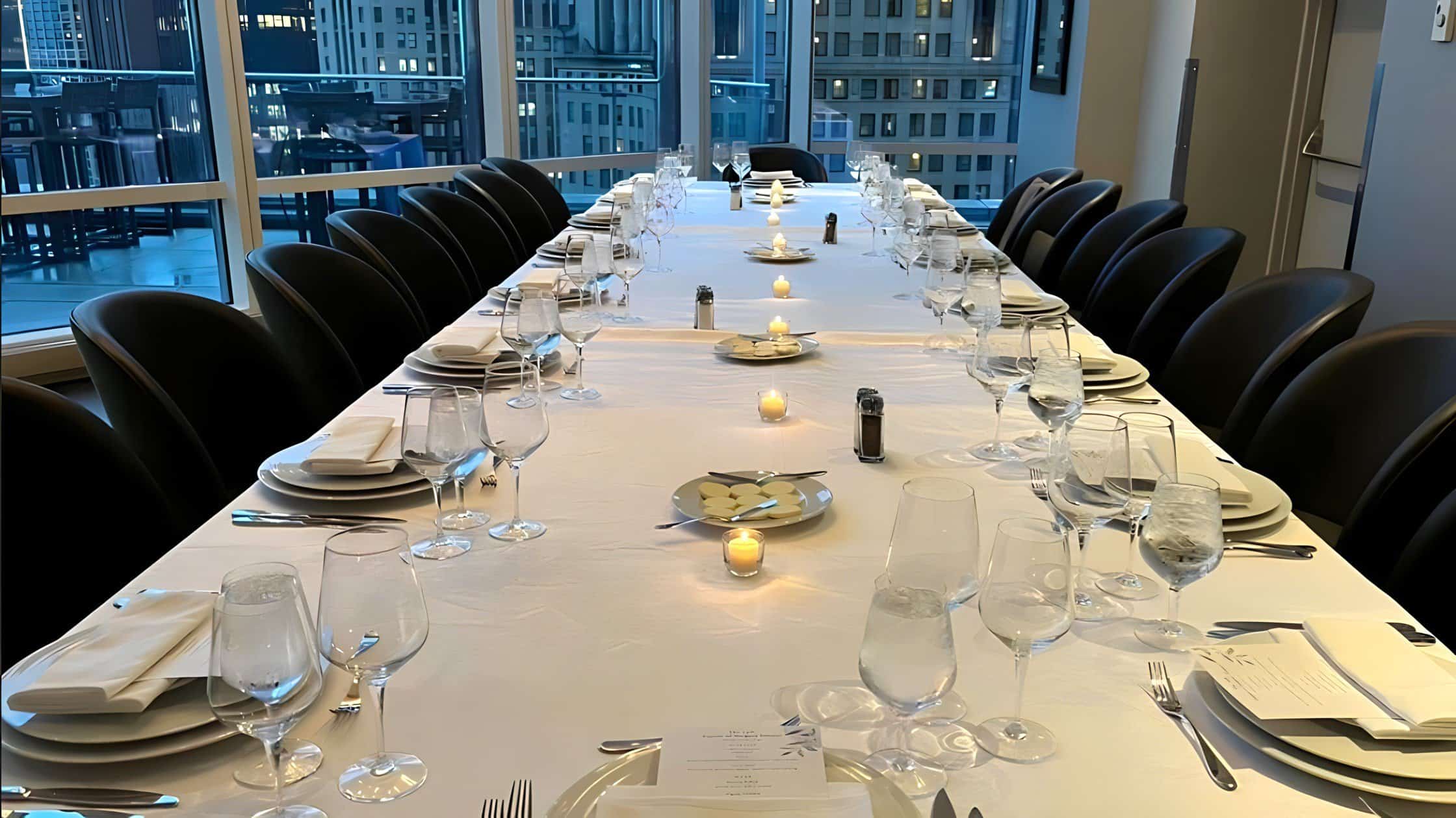 Future of Surgery Dinner table with skyscraper views